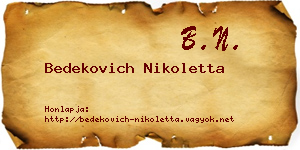 Bedekovich Nikoletta névjegykártya